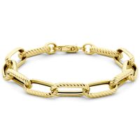 Armband Paperclip Bewerkt geelgoud 8,5 mm 19 cm