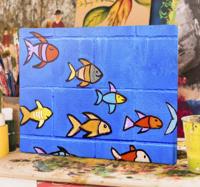 Canvas natuur landschap Bakstenen muur oceaan
