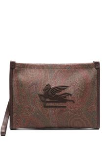 ETRO pochette à motif cachemire en jacquard - Marron