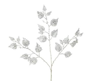 Kerst spray 68 cm zilver met glitter