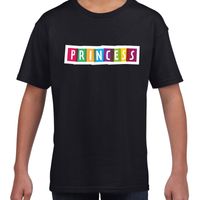 Princess fun tekst t-shirt zwart kids - thumbnail