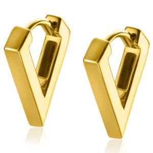 Zinzi ZIO2318G Oorringen Driehoek zilver goudkleurig 16 x 3 mm