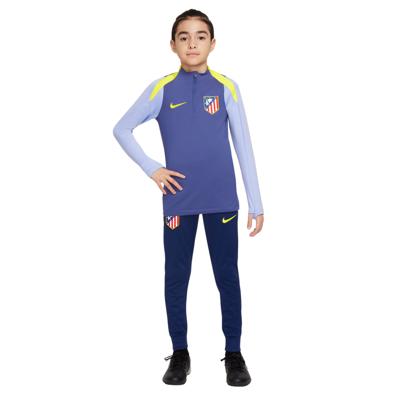 Nike Atletico Madrid Strike Trainingspak 1/4-Zip 2025-2026 Kids Donkerpaars Donkerblauw Geel