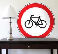 Sticker verboden fietsers - thumbnail