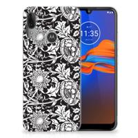 Motorola Moto E6 Plus | TPU Case | Black Flowers