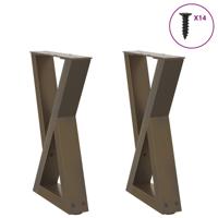 Salontafelpoten 2 st 28x(42-43,3) cm staal naturel