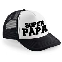 Super papa snapback cap/ truckers petje zwart voor heren   - - thumbnail