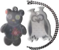 4-ACT reflex-aanhanger refl.tag teddy+owl w.chain