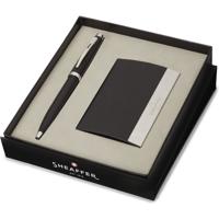 Sheaffer SF-G2931751-3 Balpen 100 M Giftset Matt Black Nickel Plated + Visitekaarthouder Sheaffer SF-G2931751-3 Balpen 100 M Giftset Matt Black Nickel Plated + Visitekaarthouder