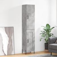 Hoge kast 34,5x34x180 cm bewerkt hout betongrijs