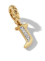 David Yurman pendentif J en or 18ct pavé de diamants - thumbnail