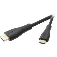 SpeaKa Professional HDMI Aansluitkabel HDMI-A stekker, HDMI-mini-C stekker 0.45 m Zwart SP-4937536 Audio Return Channel (ARC), Vergulde steekcontacten, Ultra - thumbnail