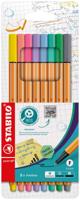 STABILO point 88 fineliner, pastel, etui van 8 stuks