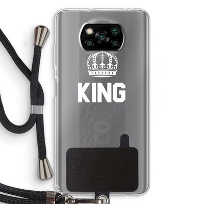 King zwart: Xiaomi Poco X3 Pro Transparant Hoesje met koord