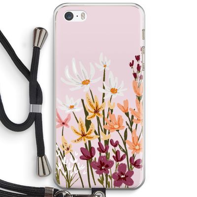 Painted wildflowers: iPhone 5 / 5S / SE Transparant Hoesje met koord