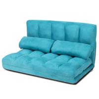 Floor Sofa Verstelbare Slaapbank Slaapbank Luie Slaapbank met 2 Kussens Blauw