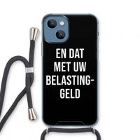 Belastinggeld - Zwart: iPhone 13 mini Transparant Hoesje met koord