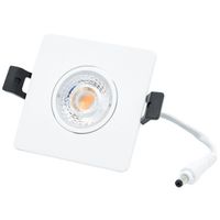 LED Camini Downlight vierkant kantelbaar 8W 36º 2.700K/DTW IP44 dimbaar Wit