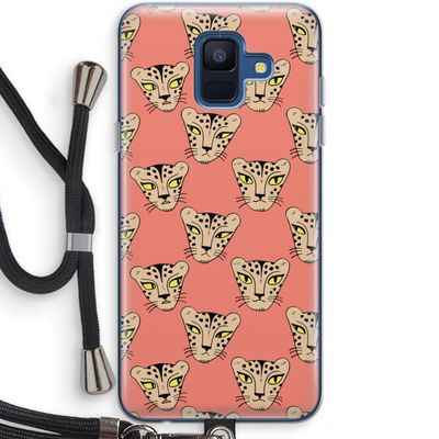 Tijger: Samsung Galaxy A6 (2018) Transparant Hoesje met koord