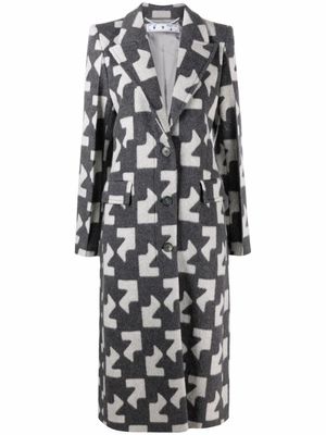 Off-White manteau à motif géométrique - Gris