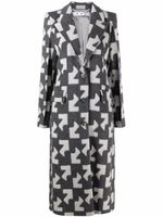 Off-White manteau à motif géométrique - Gris