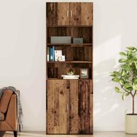 Wandkast Wandgemonteerd met de deur Oud hout 80 x 42.5 x 40 cm Bewerkt hout