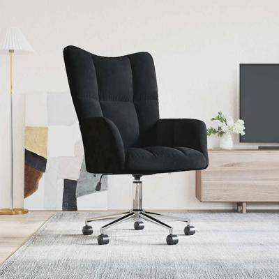 Relaxstoel fluweel zwart