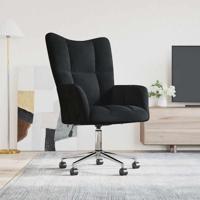 Relaxstoel fluweel zwart