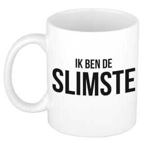 Verjaardag cadeau mok - zwart - de slimste - 300 ml - keramiek