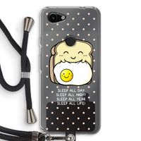 Sleep All Day: Pixel 3a Transparant Hoesje met koord