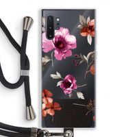 Geschilderde bloemen: Samsung Galaxy Note 10 Plus Transparant Hoesje met koord