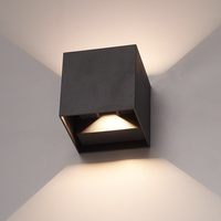 HOFTRONIC™ Set van 6 Dimbare LED Wandlamp Kansas zwart 7 Watt 3000K Up & Down light IP65