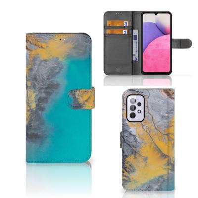 Samsung Galaxy A33 5G | Bookcase | Marble Blue Gold