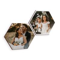 Wandpanelen met foto of naam - Hexagon - 2 stuks