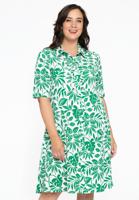 Yoek Blouse-jurk met ruches MYKONOS | Groen | Maat 54/56