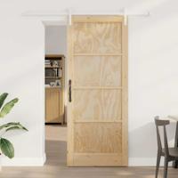 Schuifdeur met beslag 86x211 cm massief grenenhout