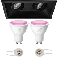 Philips Hue LED Spot Set GU10 Mat Zwart Kantelbaar 185x93mm Bluetooth