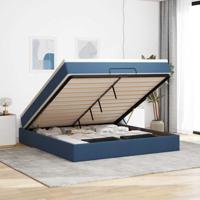 Ottoman bed met matras 180x200cm stof blauw