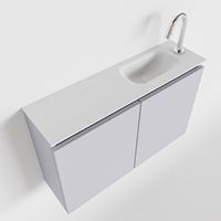 Toiletmeubel Mondiaz Ture | 80 cm | Meubelkleur Cale | Eden wastafel Talc Rechts | 1 kraangat
