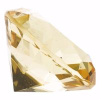 Gele nep diamant 5 cm van glas - thumbnail