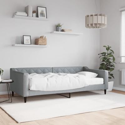 Slaapbank met matras 90x200 cm stof lichtgrijs