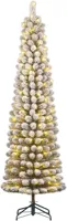 Black Box Trees Charlton Pilar verlichte kerstboom besneeuwd groen 185cm - 120 lampjes