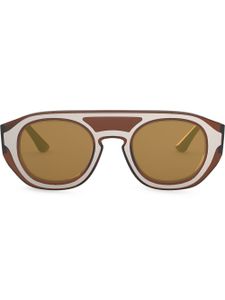 Giorgio Armani lunettes de soleil teintées à monture ronde - Marron