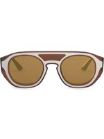 Giorgio Armani lunettes de soleil teintées à monture ronde - Marron