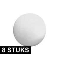 Piepschuim bol/bal - 8x stuks - wit - D7 cm - styropor - hobby figuren - DIY - knutselen