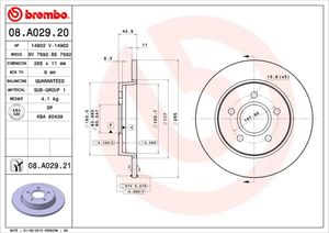 Remschijf BREMBO, Remschijftype: Massief, u.a. für Ford