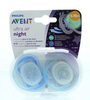 Avent Fopspeen nacht jongen 6-18 maanden (2 st) Avent Fopspeen nacht jongen 6-18 maanden (2 st)