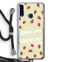 Don’t forget to have a great day: Samsung Galaxy A20s Transparant Hoesje met koord