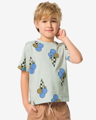 HEMA Kinder T-shirt ijsjes lichtblauw (lichtblauw)