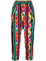 Balmain pantalon en soie à imprimé abstrait - Rouge